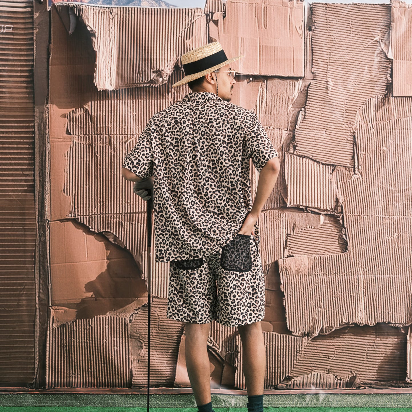 Hole In Fabric Print Back Mesh SRT