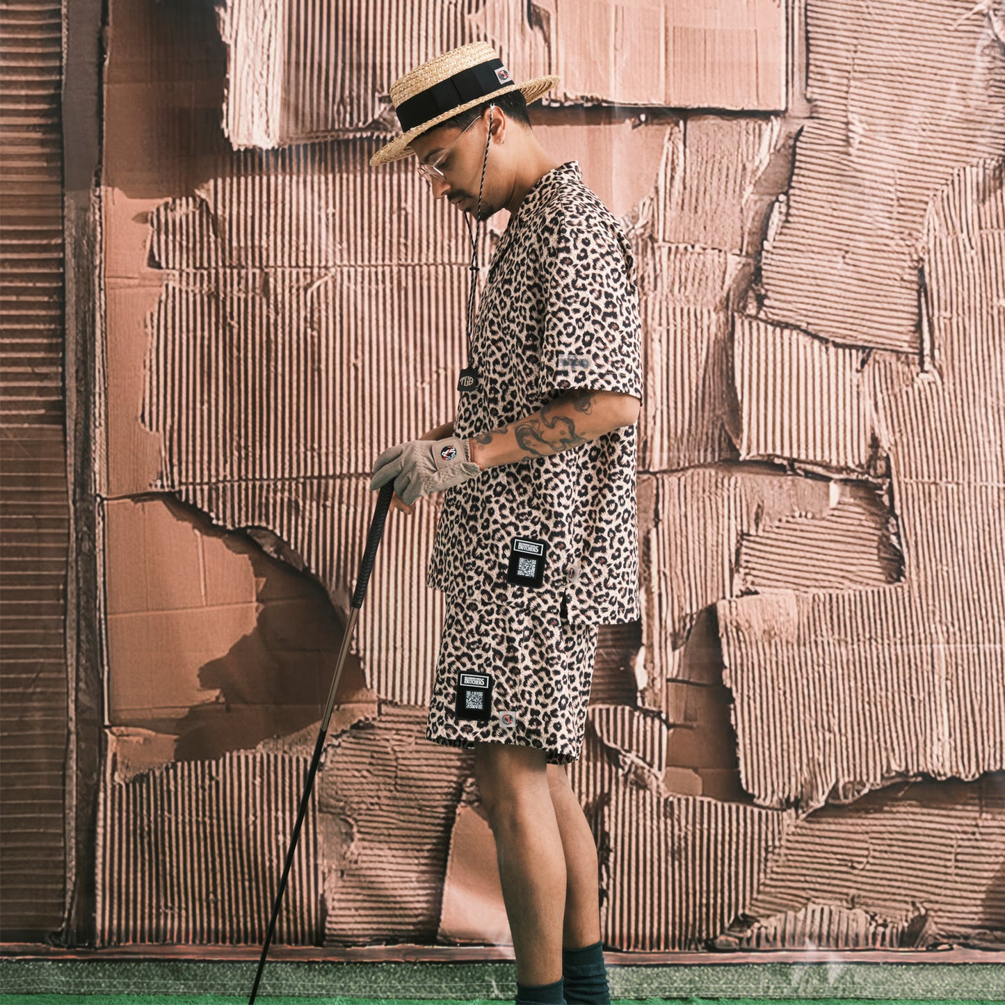 Hole In Fabric Print Back Mesh SRT