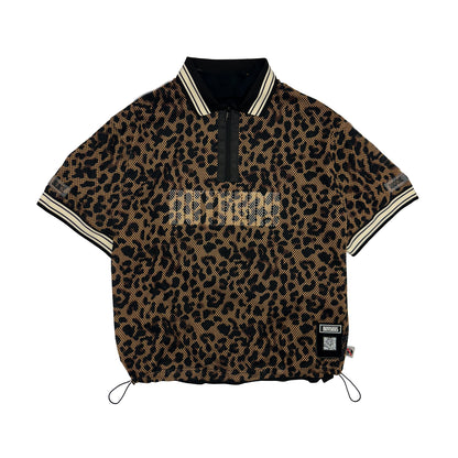 LEO Mesh Layered Half Zip POLO