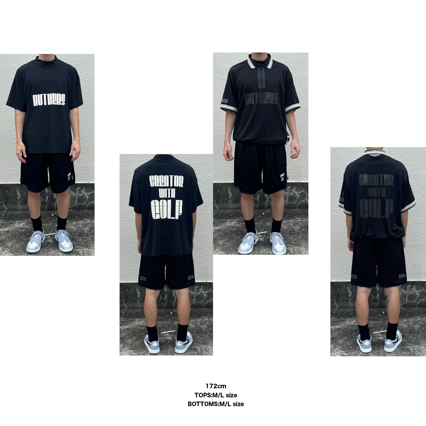 Mesh Layered Half Zip POLO