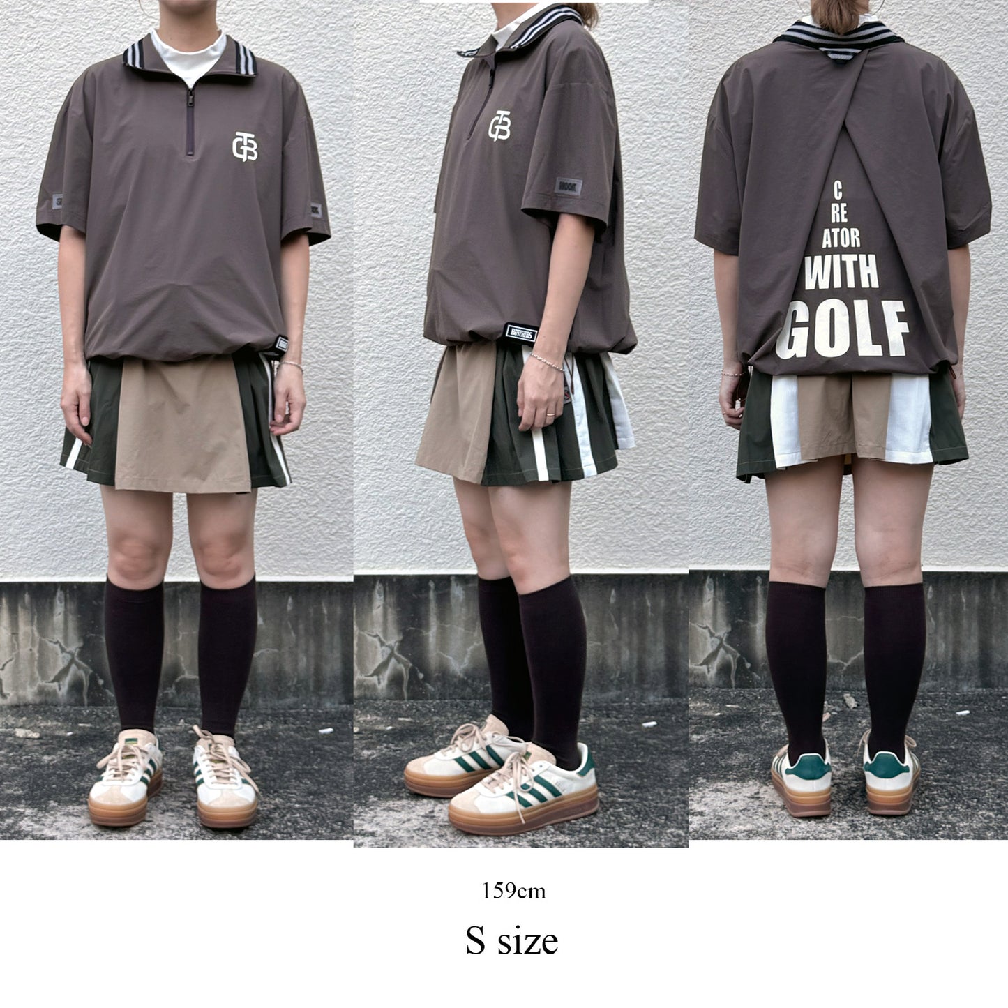 Back Overlapping Tucks  Half Zip PO