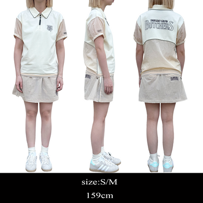 Sheer Sleeve H/Z POLO